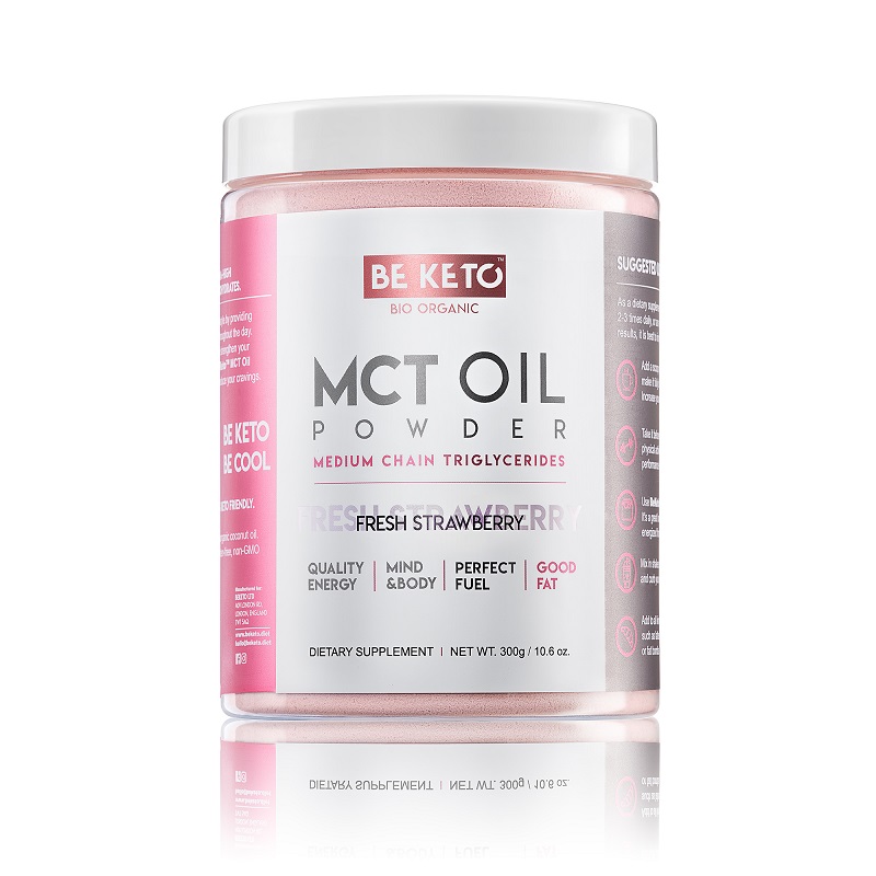 BeKeto MCT oil powder strawberry 300g