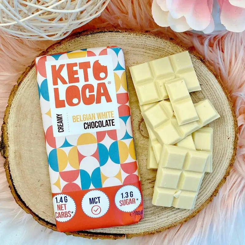 Keto Loca belgijska bela čokolada 100g - slika 2